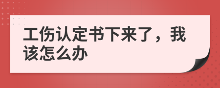 工伤认定书下来了，我该怎么办