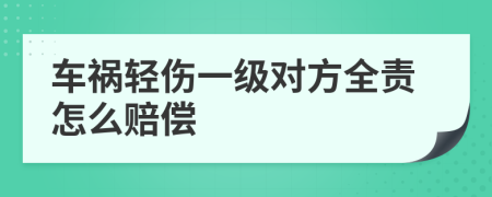 车祸轻伤一级对方全责怎么赔偿