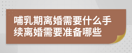 哺乳期离婚需要什么手续离婚需要准备哪些