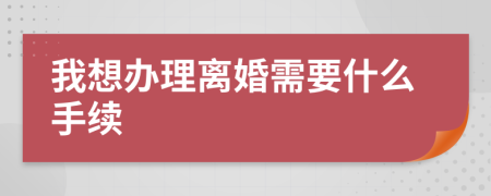 我想办理离婚需要什么手续