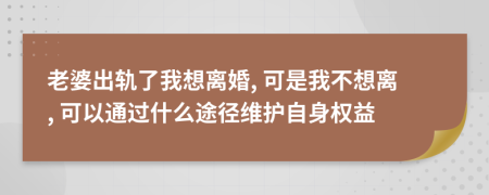 老婆出轨了我想离婚, 可是我不想离, 可以通过什么途径维护自身权益