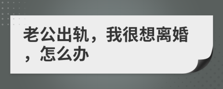 老公出轨，我很想离婚，怎么办