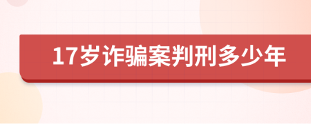 17岁诈骗案判刑多少年