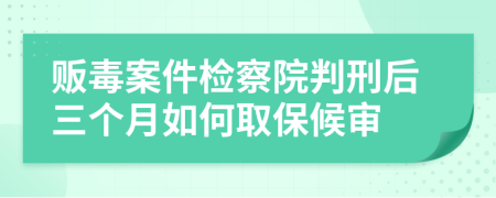 贩毒案件检察院判刑后三个月如何取保候审