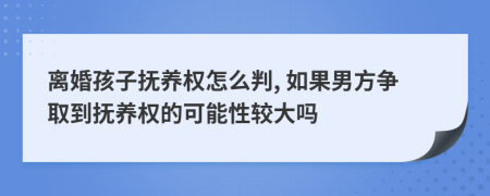 离婚孩子抚养权怎么判, 如果男方争取到抚养权的可能性较大吗
