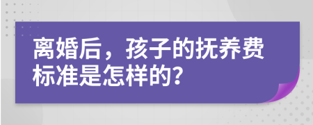 离婚后，孩子的抚养费标准是怎样的？