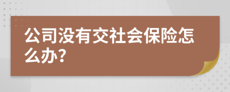 公司没有交社会保险怎么办？