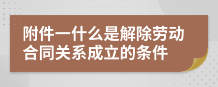 附件一什么是解除劳动合同关系成立的条件