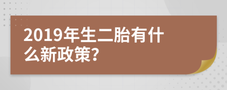 2019年生二胎有什么新政策？