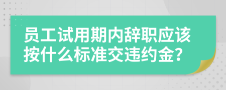 员工试用期内辞职应该按什么标准交违约金？