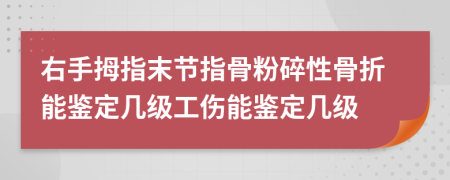 右手拇指末节指骨粉碎性骨折能鉴定几级工伤能鉴定几级