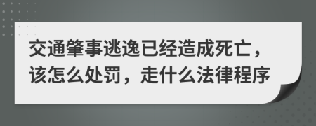 交通肇事逃逸已经造成死亡，该怎么处罚，走什么法律程序