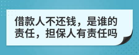 借款人不还钱，是谁的责任，担保人有责任吗