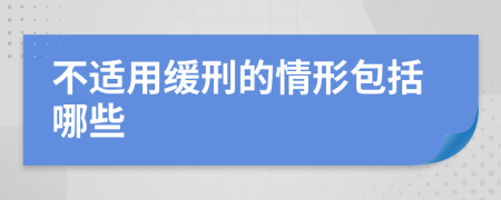 不适用缓刑的情形包括哪些