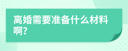 离婚需要准备什么材料啊？