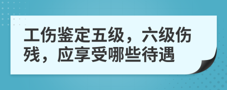 工伤鉴定五级，六级伤残，应享受哪些待遇