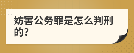 妨害公务罪是怎么判刑的?