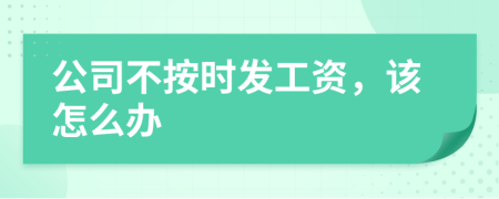 公司不按时发工资，该怎么办