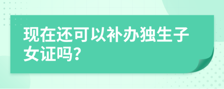 现在还可以补办独生子女证吗？