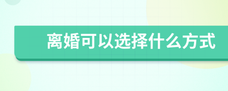 离婚可以选择什么方式