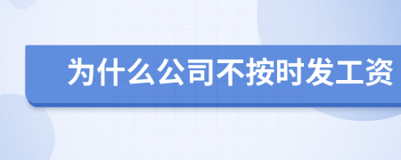 为什么公司不按时发工资