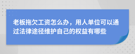 老板拖欠工资怎么办，用人单位可以通过法律途径维护自己的权益有哪些