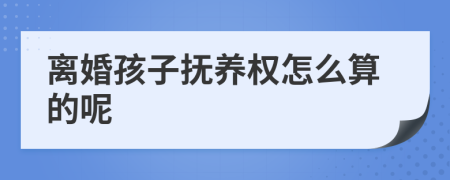 离婚孩子抚养权怎么算的呢