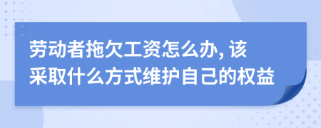 劳动者拖欠工资怎么办, 该采取什么方式维护自己的权益