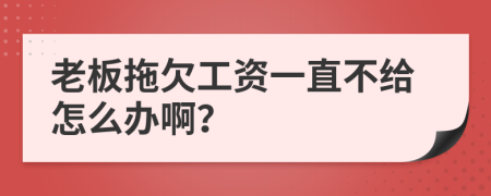 老板拖欠工资一直不给怎么办啊？