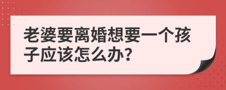 老婆要离婚想要一个孩子应该怎么办？