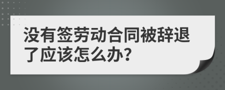 没有签劳动合同被辞退了应该怎么办？