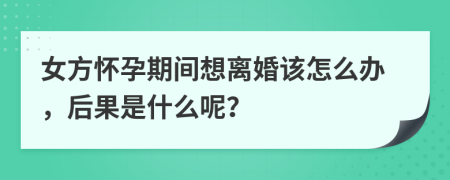 女方怀孕期间想离婚该怎么办，后果是什么呢？