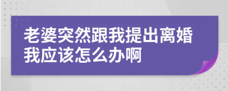 老婆突然跟我提出离婚我应该怎么办啊