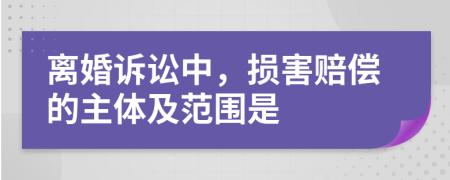 离婚诉讼中，损害赔偿的主体及范围是