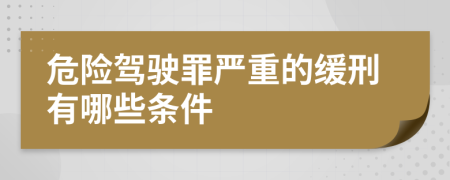 危险驾驶罪严重的缓刑有哪些条件