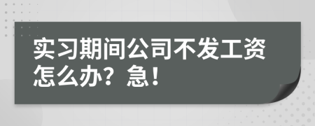 实习期间公司不发工资怎么办？急！