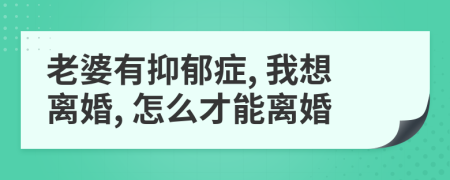 老婆有抑郁症, 我想离婚, 怎么才能离婚