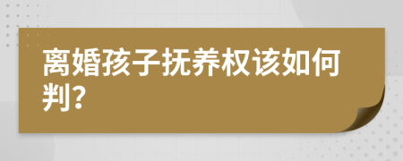 离婚孩子抚养权该如何判？