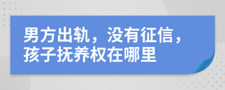 男方出轨，没有征信，孩子抚养权在哪里