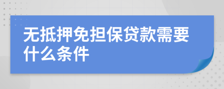 无抵押免担保贷款需要什么条件