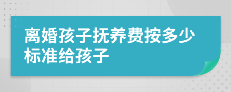 离婚孩子抚养费按多少标准给孩子