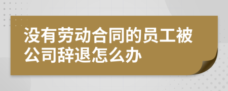 没有劳动合同的员工被公司辞退怎么办