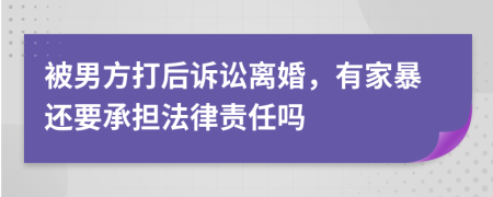 被男方打后诉讼离婚，有家暴还要承担法律责任吗