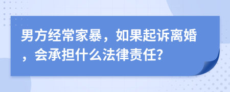男方经常家暴，如果起诉离婚，会承担什么法律责任？