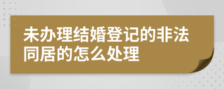 未办理结婚登记的非法同居的怎么处理