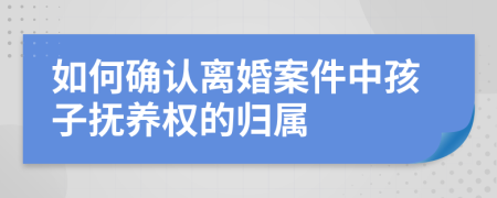 如何确认离婚案件中孩子抚养权的归属