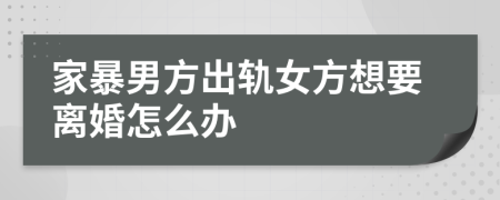 家暴男方出轨女方想要离婚怎么办