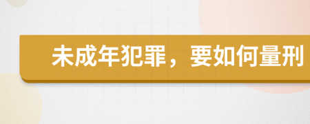 未成年犯罪，要如何量刑