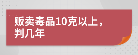 贩卖毒品10克以上，判几年