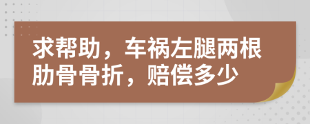 求帮助，车祸左腿两根肋骨骨折，赔偿多少